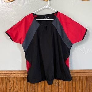 Color Block Scrub Too with Keyhole Neckline